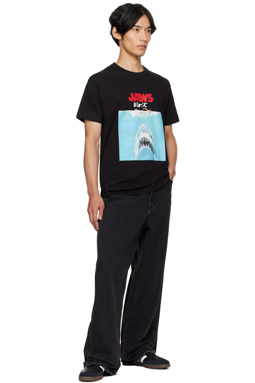 Cotton jersey T-shirt.

· Rib-knit crewneck
· Text and graphic printed at front

Part of the Jaws capsule.

Supplier color: Black