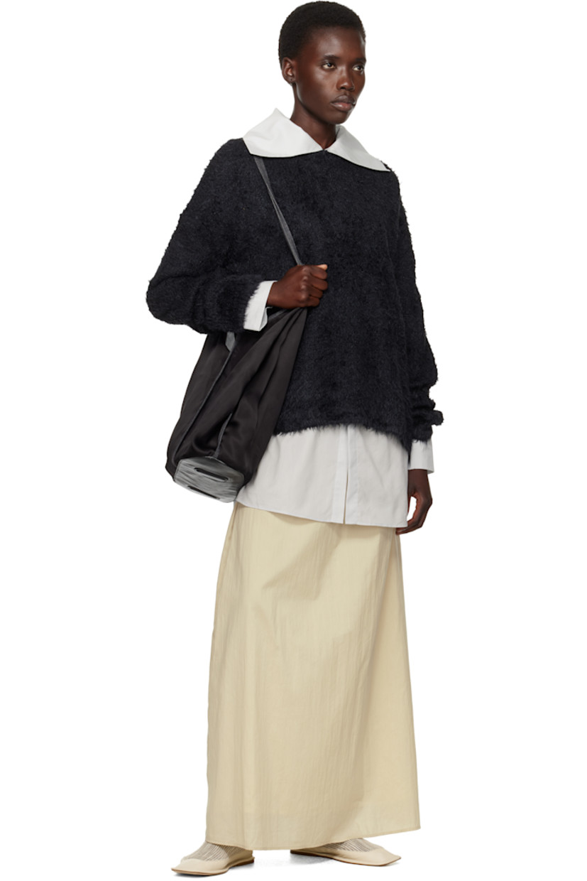 Grained lambskin and linen-blend mesh ballerina flats in beige.

· Square toe
· Drawstring at collar
· Pull-loop at heel collar
· Rubber heel
· Calfskin sole

Part of the RUOHAN x Hereu collaboration. 

Supplier color: Cream
