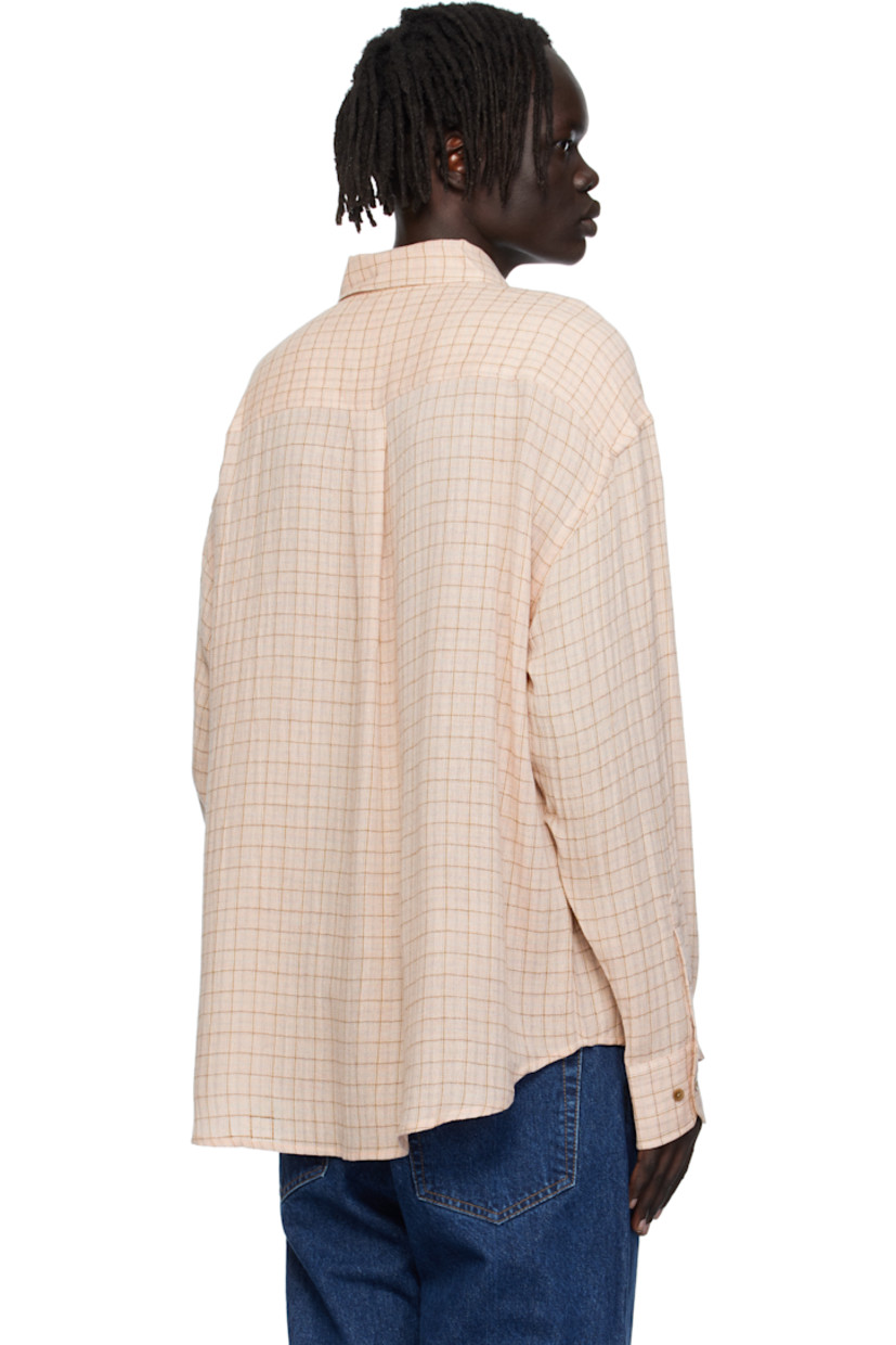 Viscose-blend flannel shirt.

· Check pattern throughout
· Spread collar
· Button closure
· Patch pocket at chest
· Shirttail hem
· Dropped shoulders
· Adjustable buttoned barrel cuffs
· Box pleat at back yoke
· Corozo hardware

Supplier color: Airy pink check