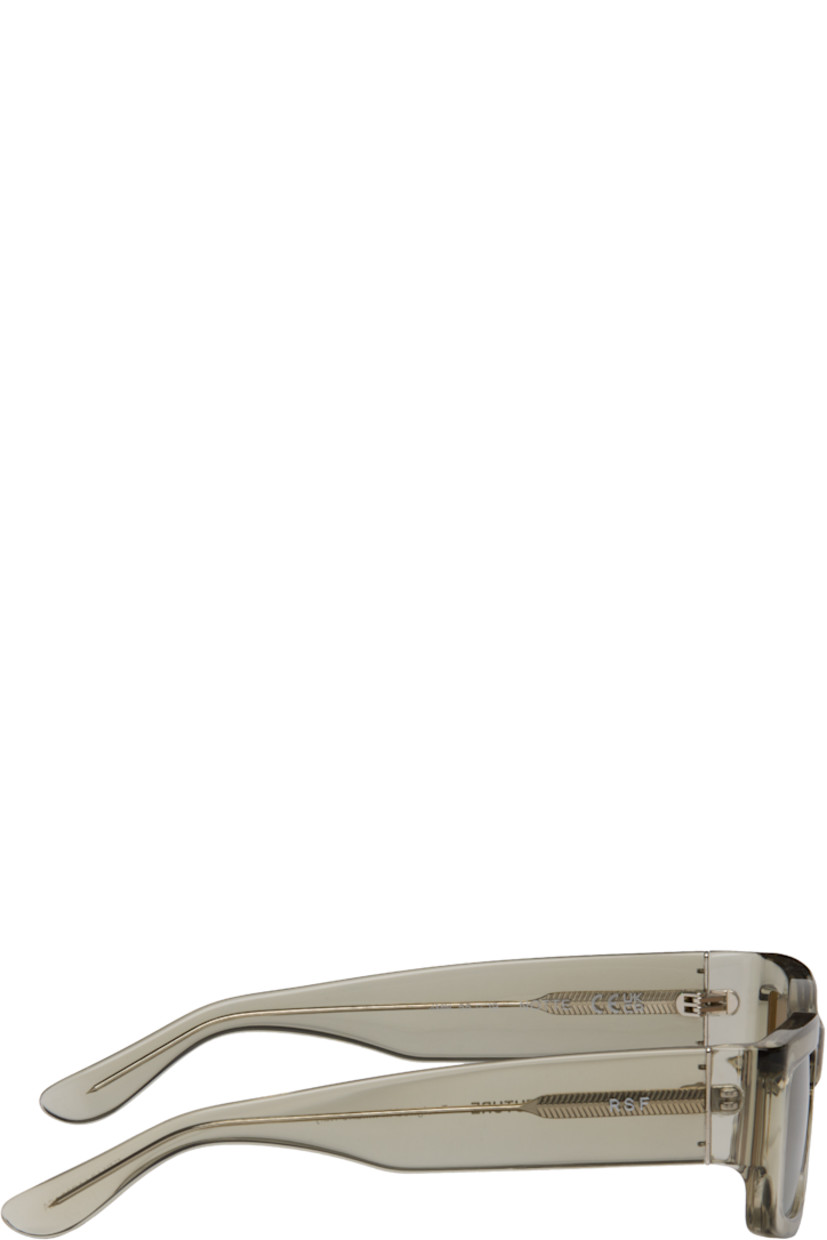 Rectangular transparent acetate-frame sunglasses.

· Gray lenses
· Integrated nose pads
· Logo hardware at temples
· Core wires
· Includes pouch
· Size 55.19 145

Supplier color: Nebbia