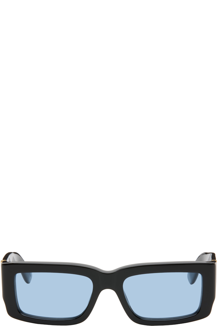 Rectangular acetate-frame sunglasses.

· Blue lenses
· Integrated nose pads
· Logo hardware at temples
· Includes pouch
· Size 55.19 145

Supplier color: Azure