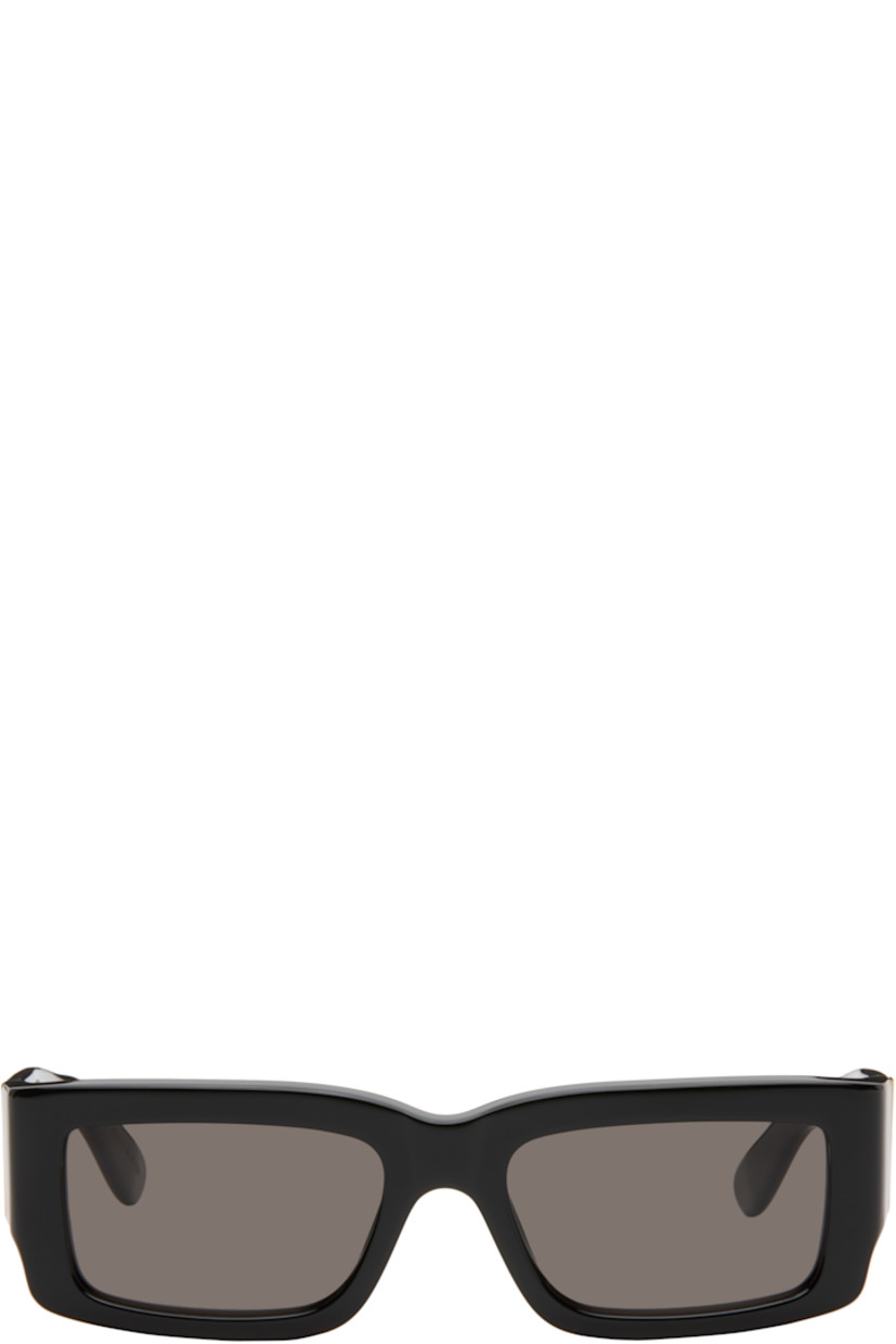 Rectangular acetate-frame sunglasses.

· Gray lenses
· Integrated nose pads
· Logo hardware at temples
· Includes pouch
· Size 55.19 145

Supplier color: Black