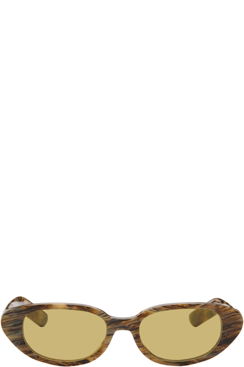 Cat-eye semi-transparent tortoiseshell acetate-frame sunglasses.

· Khaki lenses
· Integrated nose pads
· Logo hardware at temples
· Core wires
· Includes pouch
· Size 51.18 145

Supplier color: Graffiato