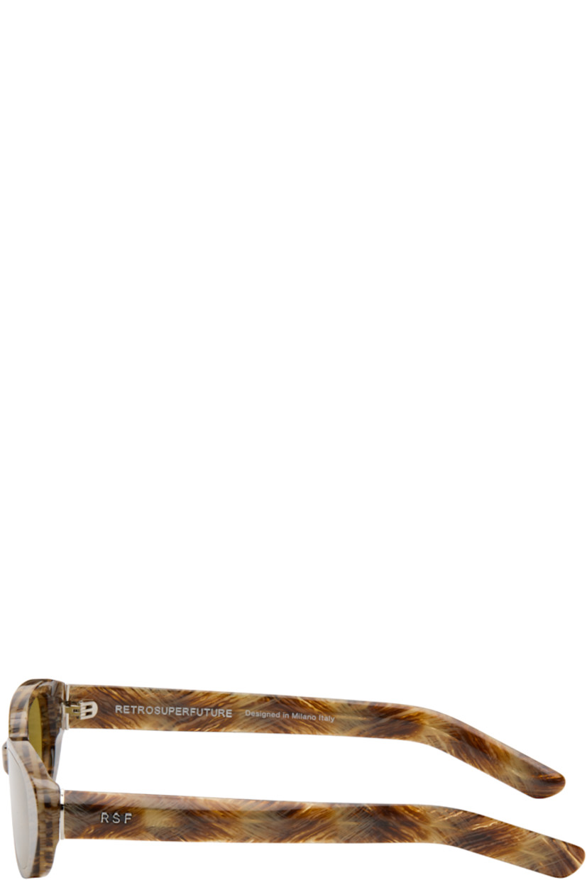 Cat-eye semi-transparent tortoiseshell acetate-frame sunglasses.

· Khaki lenses
· Integrated nose pads
· Logo hardware at temples
· Core wires
· Includes pouch
· Size 51.18 145

Supplier color: Graffiato
