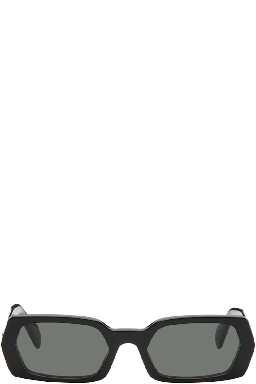 Rectangular acetate-frame sunglasses.

· Gray lenses
· Integrated nose pads
· Logo hardware at temples
· Includes pouch
· Size 54.20 145

Supplier color: Black