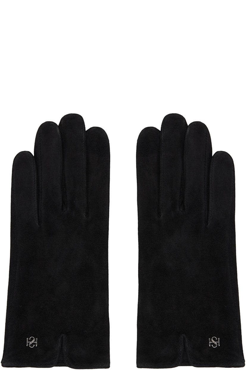 Suede gloves.

· Notch and logo hardware at top wrist
· Full silk jersey lining

Supplier color: Black