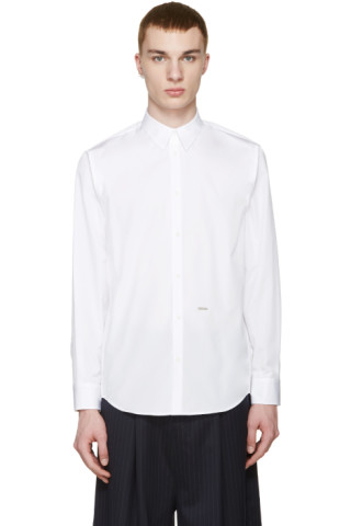 Dsquared2: White Poplin Trapeze Shirt | SSENSE