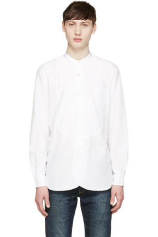 Junya Watanabe: White Mandarin Collar Shirt | SSENSE