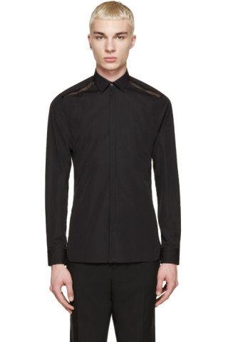 Lanvin: Black Sheer Detail Shirt | SSENSE