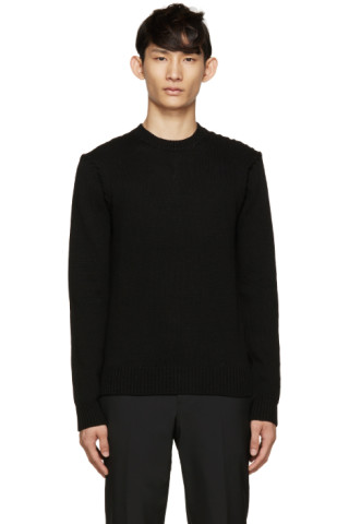 Givenchy: Black Topstitched Sweater | SSENSE