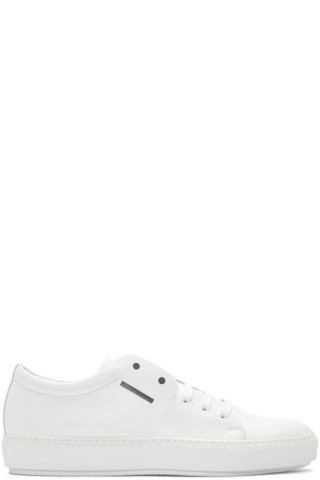 Acne Studios: White Adrian Smiley Sneakers | SSENSE