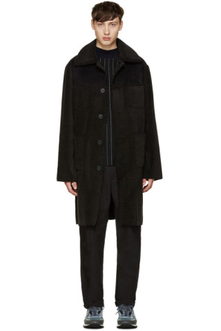 Opening Ceremony: Black Faux-Shearling Coat | SSENSE