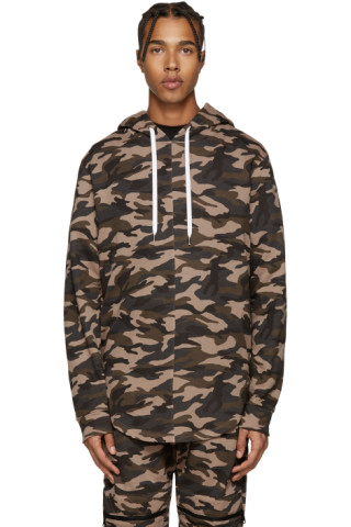 Pyer Moss: Brown Camo Zip Hoodie | SSENSE