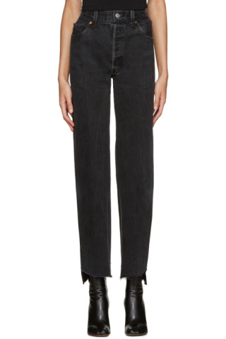 Vetements: Black Reworked Jeans | SSENSE