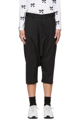 Comme des Garçons Girl: Black Wool Sarouel Trousers | SSENSE