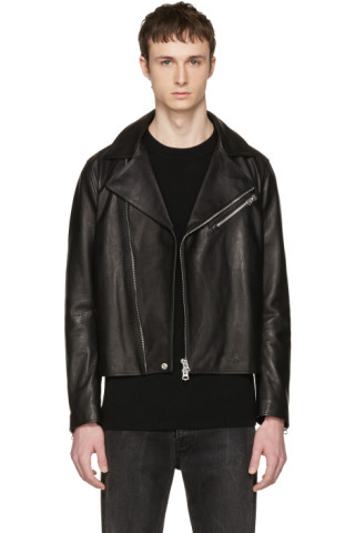 Acne Studios: Black Leather Axl Jacket | SSENSE