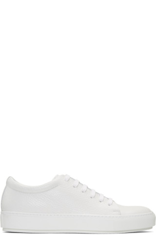 Acne Studios: White Adrian Grain Sneakers | SSENSE