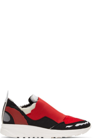 Maison Margiela: Red Destroyed Sneakers | SSENSE