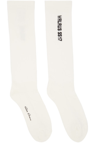 Rick Owens: White Logo Socks | SSENSE