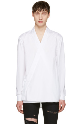 Balmain: White Kimono Shirt | SSENSE