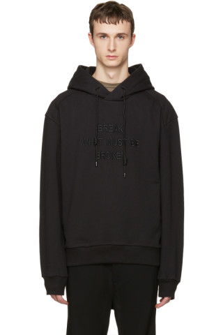 Juun.J: Black 'Break What Must Be Broken' Hoodie | SSENSE