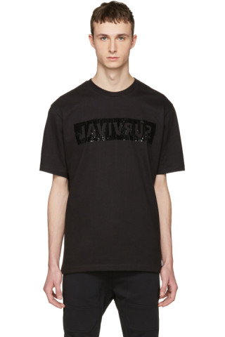 Markus Lupfer: Black Sequin Survival T-Shirt | SSENSE