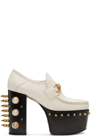 gucci white platform heels