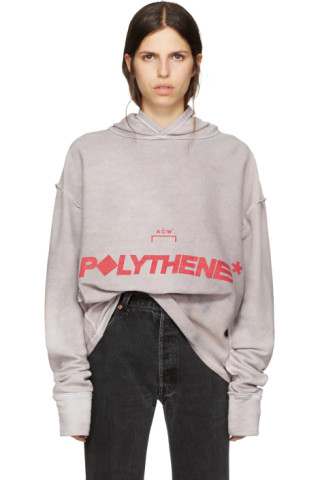 A-COLD-WALL*: Reversible Grey Logo Polythene Hoodie | SSENSE