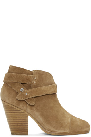 Rag & Bone: Tan Suede Harrow Boots | SSENSE