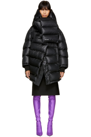 Balenciaga: Black Outerspace Puffer Jacket | SSENSE