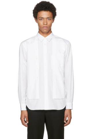 Comme des Garçons Homme Plus: White Double Shirt | SSENSE