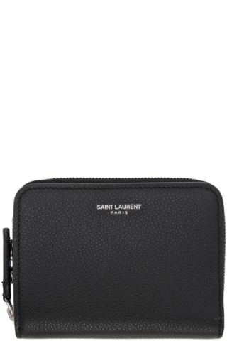 Saint Laurent: Black Rive Gauche Compact Zip Around Wallet | SSENSE