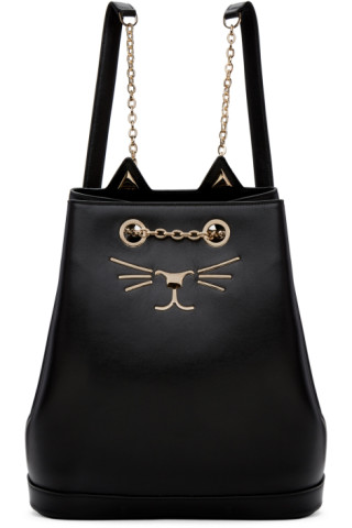 Charlotte Olympia: Black Feline Backpack | SSENSE