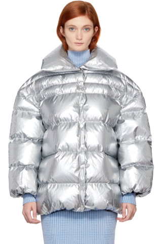 Off-White: Silver Metallic Jacket | SSENSE