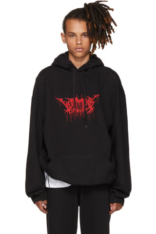 Vetements black metal hoodie Clearance
