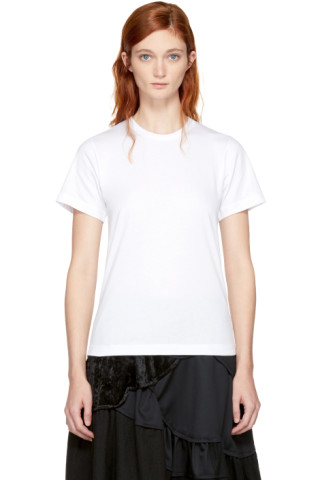 Comme des Garçons Comme des Garçons: White Cotton T-Shirt | SSENSE