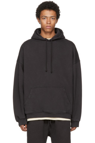 YEEZY: Black Single Layer Hoodie | SSENSE Canada