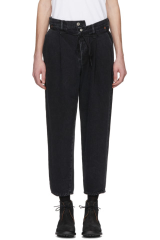Doublet: Black Wide Tapered Jeans | SSENSE