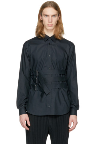 McQ Alexander McQueen: Black Bondage Shields Shirt | SSENSE