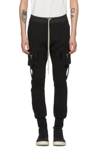 Rick Owens: Black Cotton Jog Cargo Pants | SSENSE