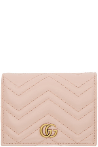 Gucci: Pink Small GG Marmont Wallet | SSENSE Canada