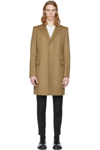 Bottega Veneta: Tan Cashmere Coat | SSENSE