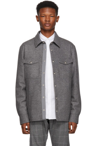 Moncler: Grey Rigel Shirt Jacket | SSENSE