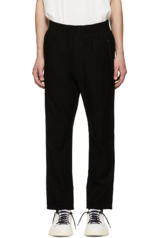 Y-3: Black Cropped Twill Trousers | SSENSE