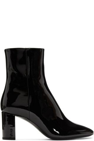 Saint Laurent: Black Patent Loulou Boots | SSENSE