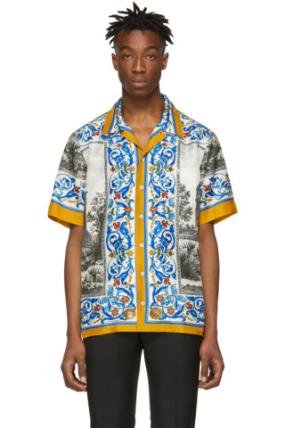 Dolce & Gabbana: Multicolor Silk Tempio Shirt | SSENSE