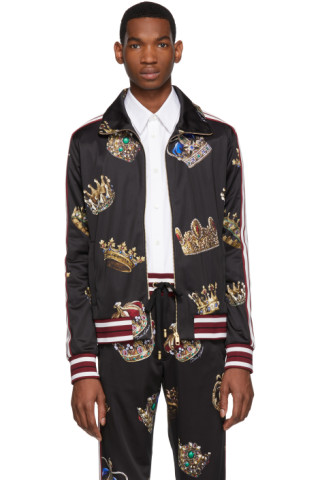 Dolce & Gabbana: Multicolor Crown Zip-Up Track Jacket | SSENSE