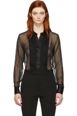 Kiki de Montparnasse: Black Tuxedo Bodysuit | SSENSE
