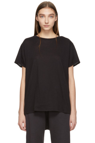 R13: Black Cotton & Cashmere T-Shirt | SSENSE