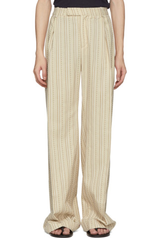 Palomo Spain: Off-White Striped Safari Trousers | SSENSE